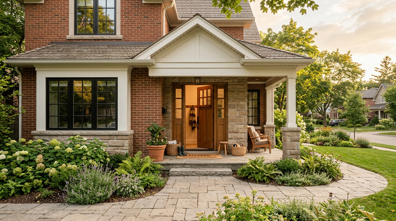 A welcoming family home in warm afternoon light